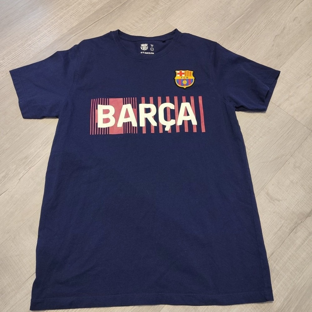 FC Barcelona t shirt Soccer Futball‎ Large Blue Navy Unworn